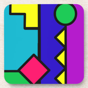 Dessous-de-verre Bloc de couleur rétro des années 80