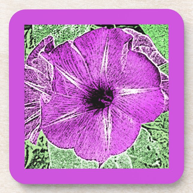 Dessous-de-verre Bloc de gloire du matin Imprimer - améthyste viole (Devant)