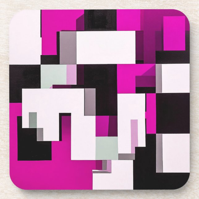 Dessous-de-verre Blocs abstraits violets (Devant)