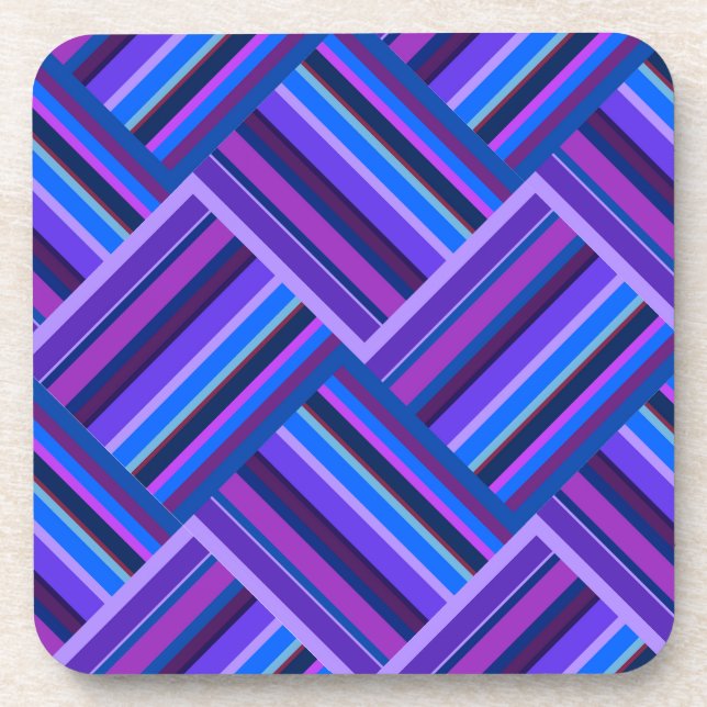 Dessous-de-verre Blue and purple stripes weave (Devant)