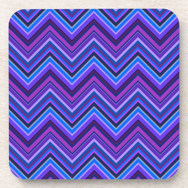 Dessous-de-verre Blue and purple zigzag (Devant)