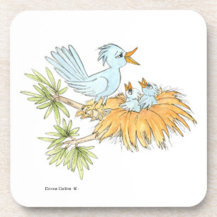 Dessous de verre Blue Bird with Baby Bird