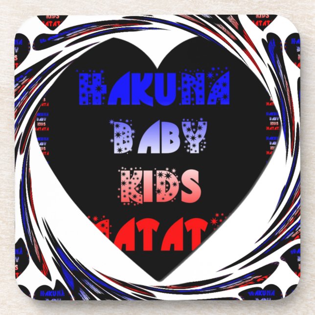 Dessous-de-verre Blue Black Hakuna Matata Baby Kids Design.png (Devant)