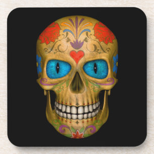 Dessous-de-verre Blue Eyed Sugar Skull Zombie coasters (6)