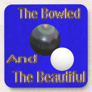 Dessous-de-verre Blue Gold Lettres Funny Pelouse Bowls Design,