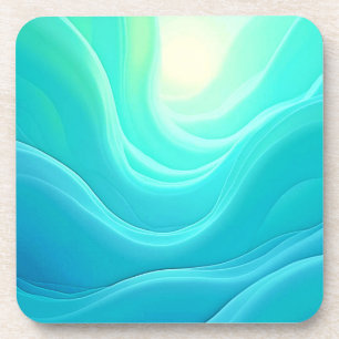 Dessous-de-verre Blue Ocean Serenity Waves Abstrait Design