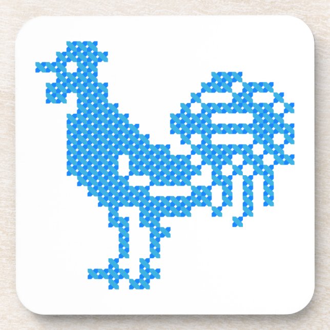 Dessous-de-verre Blue Rooster (Devant)