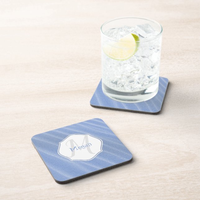 Dessous-de-verre Blue Sand Ripples Personalized Coaster (Côté Droit)