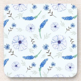 Dessous-de-verre Blue Wildflower Watercolor Coaster