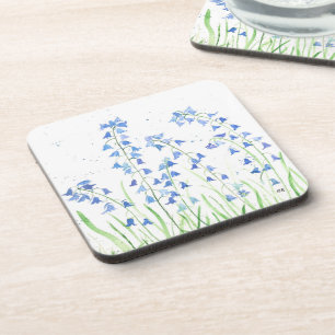 Dessous-de-verre Bluebells bleu Fleur sauvage aquarelle nature Art