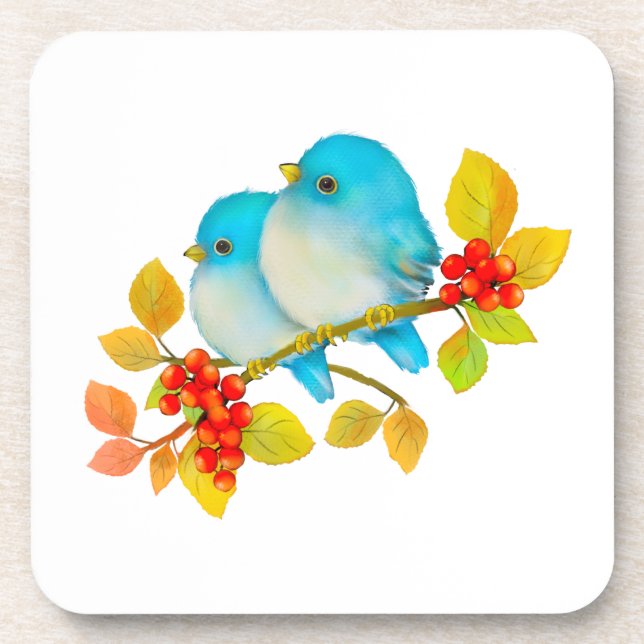 Dessous-de-verre Bluebirds Bird Art Beverage Coaster (Devant)
