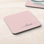 Dessous-de-verre Blush Dusty rose moderne Script Girl Monogramme No<br><div class="desc">Blush Dusty Rose Simple Script Monogramme Nom Dessous de verre papier. Cela fait le cadeau parfait de remise de diplômes,  anniversaire,  mariage,  douche nuptiale,  anniversaire,  baby shower ou bachelorette pour quelqu'un qui aime le luxe glam et les styles chic.</div>
