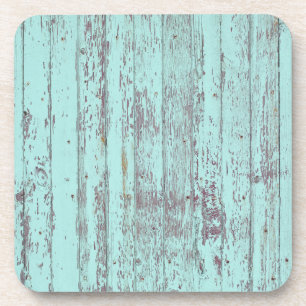 Dessous-de-verre Bois rustique Turquoise en état de détérioration