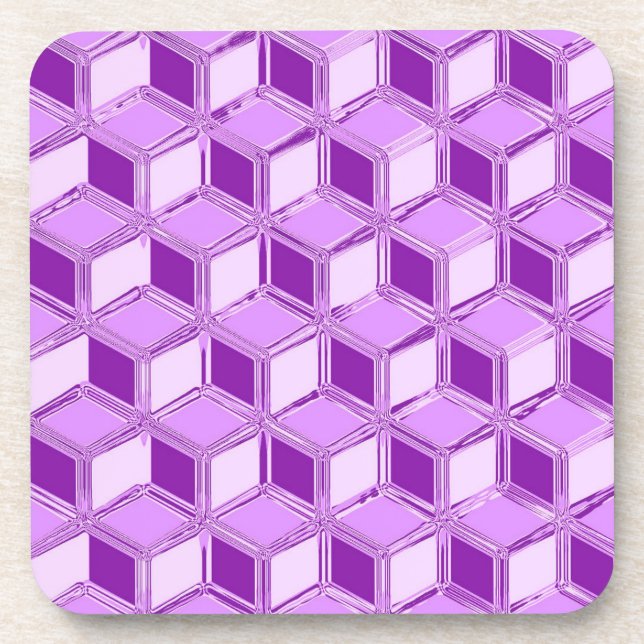 Dessous-de-verre Boîtes 3D Chrome - violet pourpre (Devant)