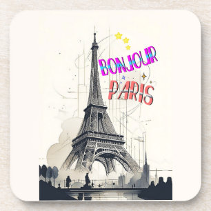 Dessous-de-verre Bonjour Colorful Paris
