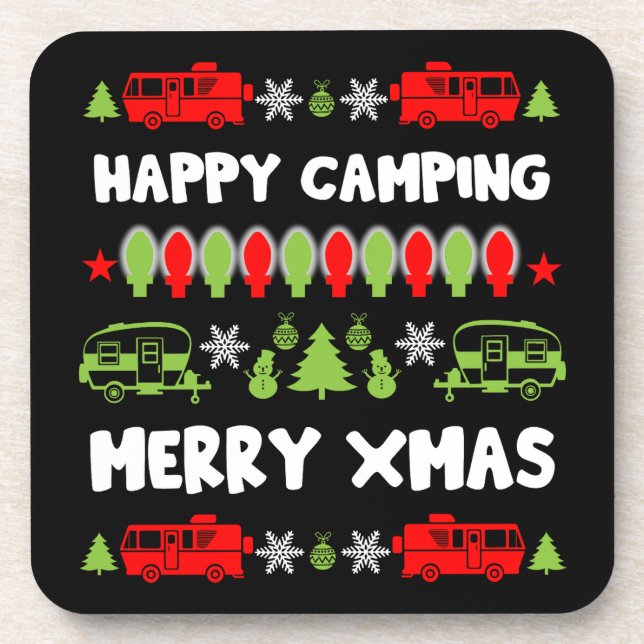 Dessous-de-verre Bonne saison de Noël caravane (Devant)