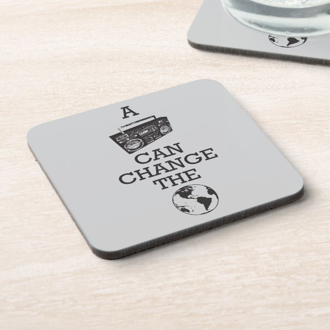 Dessous-de-verre Boombox peut changer le monde (Côté gauche)