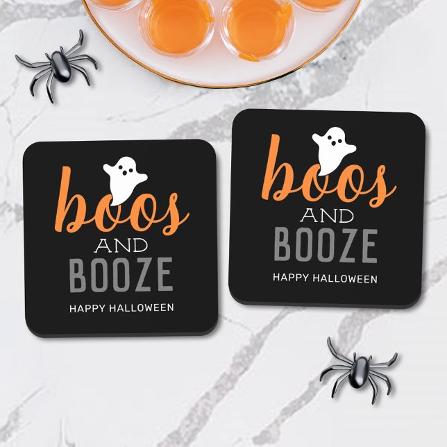 Dessous-de-verre Boos et Booze Halloween Party (Créateur téléchargé)