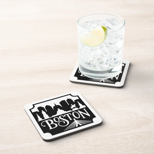 Dessous-de-verre Boston Skyline (Côté Droit)