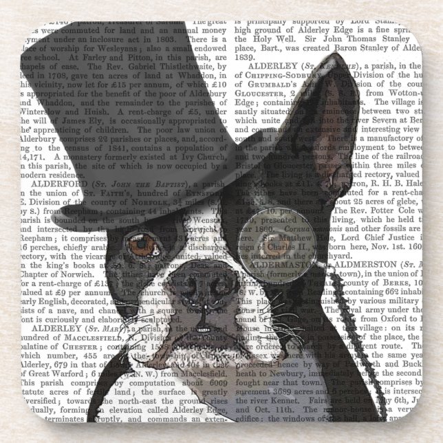 Dessous-de-verre Boston Terrier, Formal Hound et Casquette (Devant)
