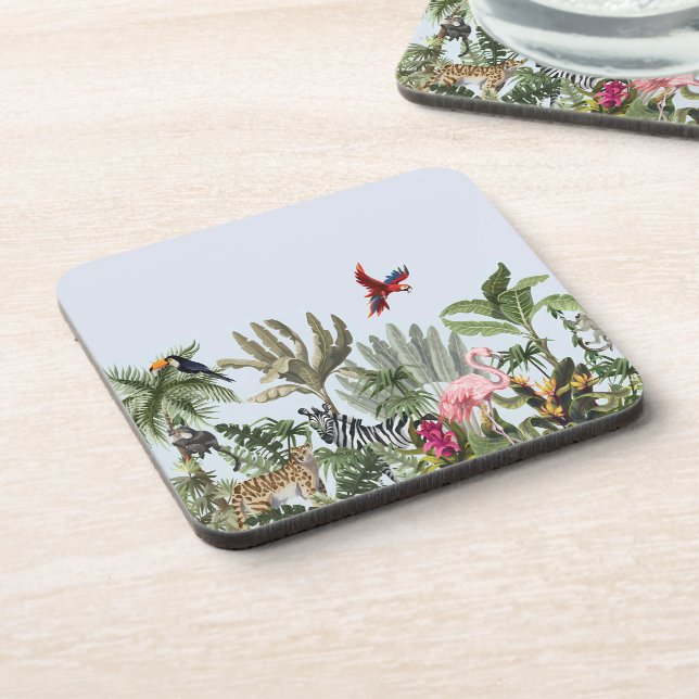 Dessous-de-verre Botanical Safari Square Coaster - Jungle Tropical  (Côté gauche)
