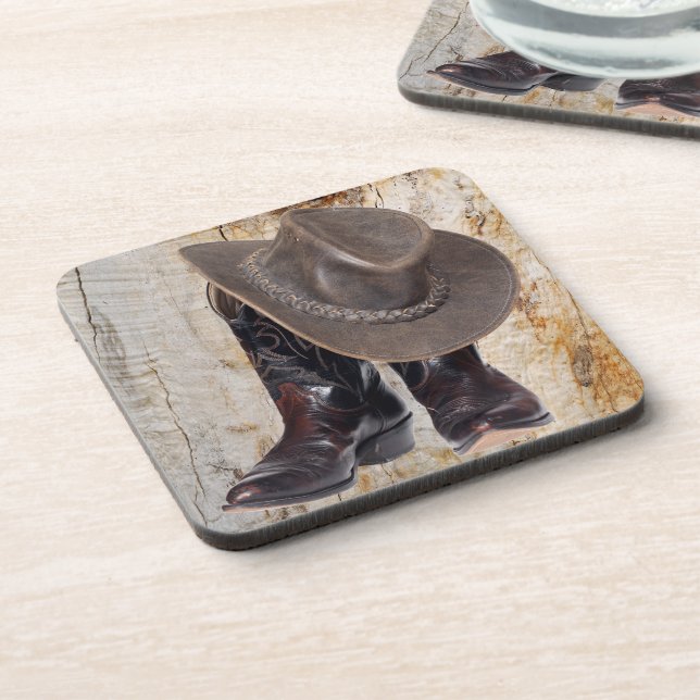 Dessous-de-verre Bottes et Casquette de cowboy (Côté gauche)