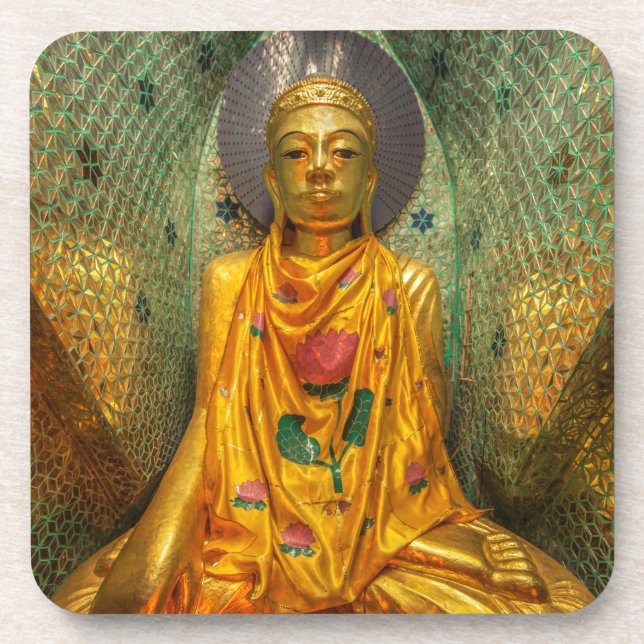 Dessous-de-verre Bouddha doré dans un temple (Devant)