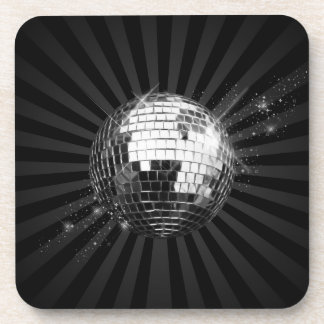 Dessous-de-verre Boule de disco de miroir sur le noir