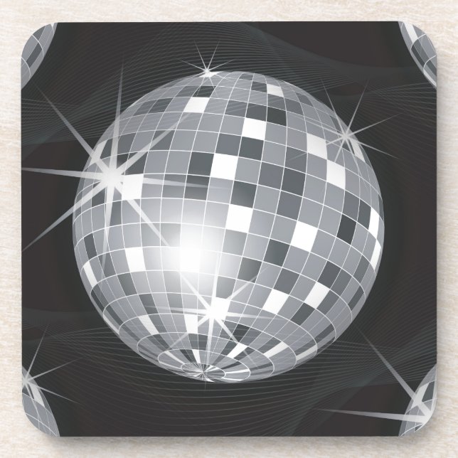 Dessous-de-verre boule disco argent (Devant)
