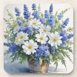 Dessous-de-verre Bouquet de fleurs aquarelle élégante