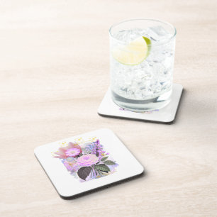 Dessous-de-verre Bouquet floral magique dans un cadre doré