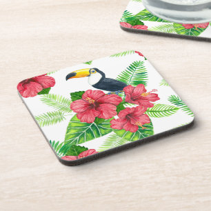Dessous-de-verre Bouquet Toucan et tropical