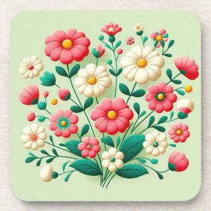 Dessous-de-verre Bouquet vibrant de fleurs 3d
