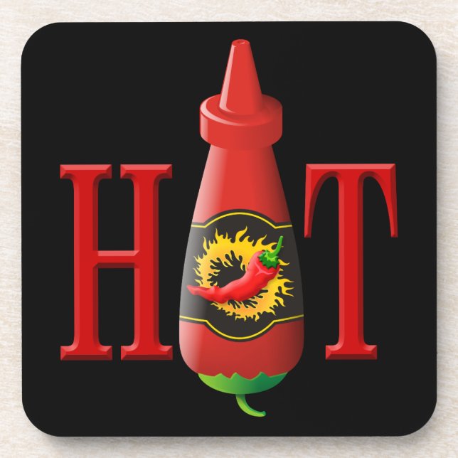 Dessous-de-verre Bouteille de sauce chaude (Devant)