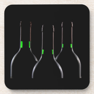 Dessous-de-verre Bouteilles à vin en plastique noir
