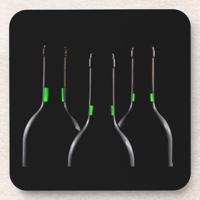 Dessous-de-verre Bouteilles à vin en plastique noir (Devant)