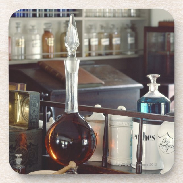 Dessous-de-verre Bouteilles antiques de pharmacie (Devant)