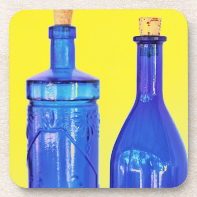 Dessous-de-verre Bouteilles en verre bleu (Devant)