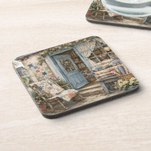 Dessous-de-verre Boutique de Courtepoint Cottagecore Français Aquar