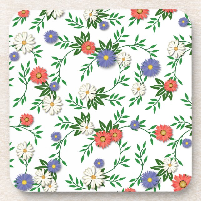 Dessous-de-verre Boutons de marguerite et de célibataire (Devant)