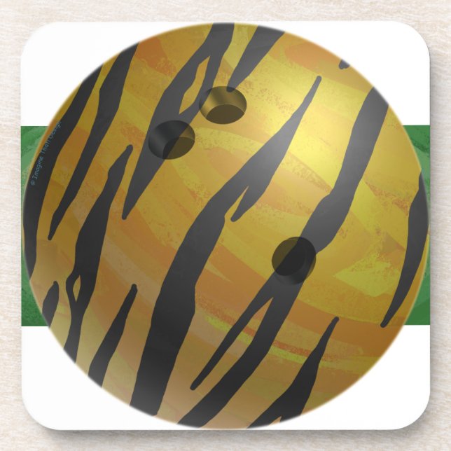Dessous-de-verre Bowling Ball Tiger Jaune (Devant)