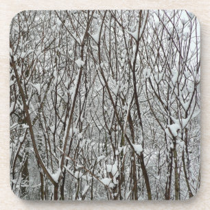 Dessous-de-verre Branches couvertes de neige Abstraite hivernale