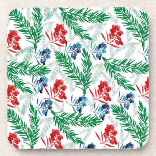 Dessous-de-verre Branches de sapin avec des baies