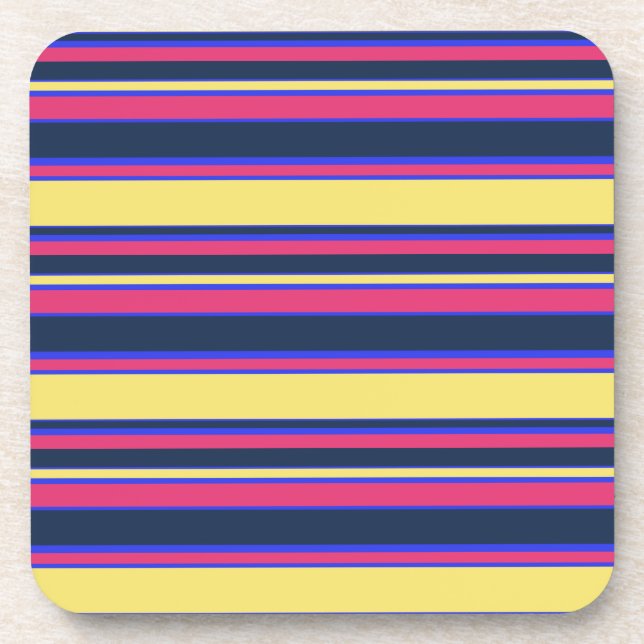 Dessous-de-verre Brayures rose, jaune et bleue (Devant)
