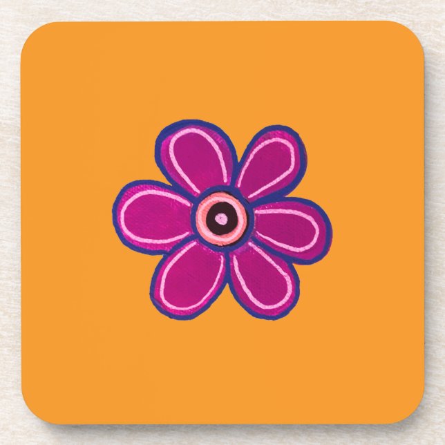 Dessous-de-verre Bright Abstrait Flower Art (Devant)