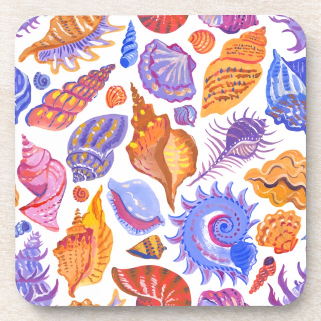 Dessous-de-verre Bright tropical seashell, main-drawn (Devant)