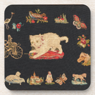 Dessous de verre brillant pour chatte Kitty