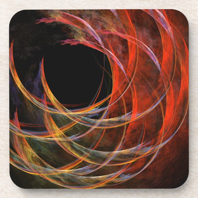 Dessous-de-verre Briser le Cercle Vortex de Feu Art Abstrait (Devant)