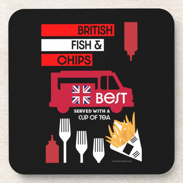 Dessous-de-verre British Classic Fish and Chips (Devant)