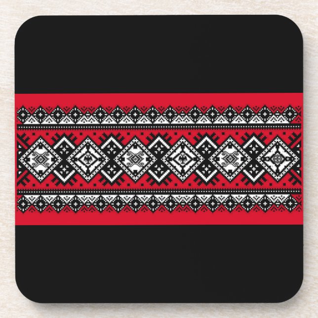 Dessous-de-verre Broderie rouge (Devant)